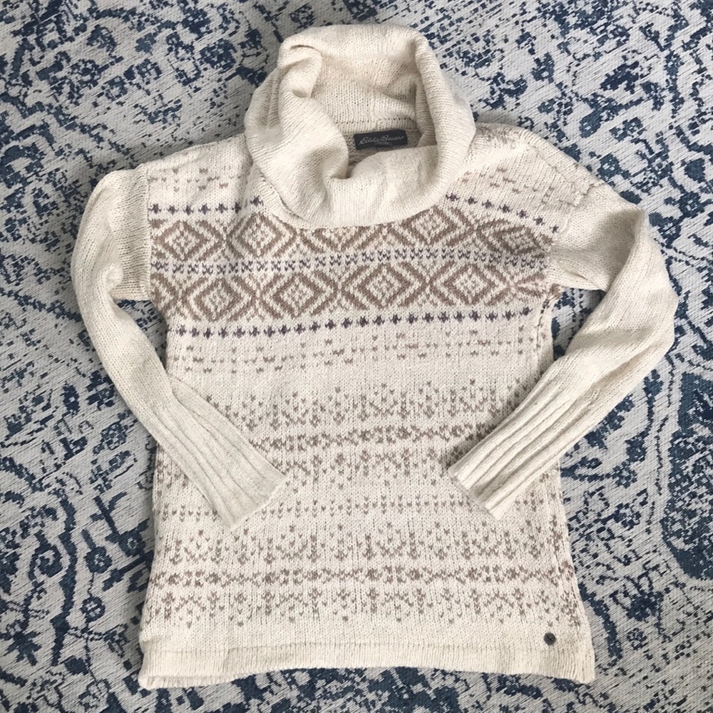Eddie Bauer Ski Sweater, slouchy turtle neck